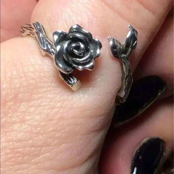 925 Stamp Rings for Women Trendy Elegant Vintage Make Old Simple Flowers - Picture 2 of 6